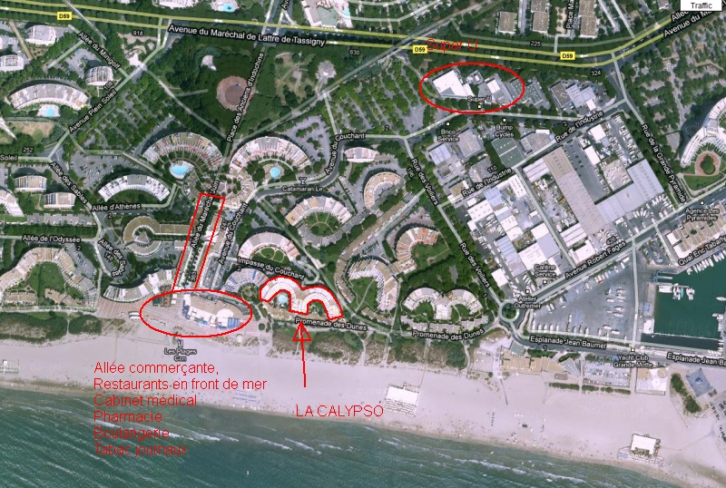 Commodités proches de la résidence La Calypso à La Grande Motte